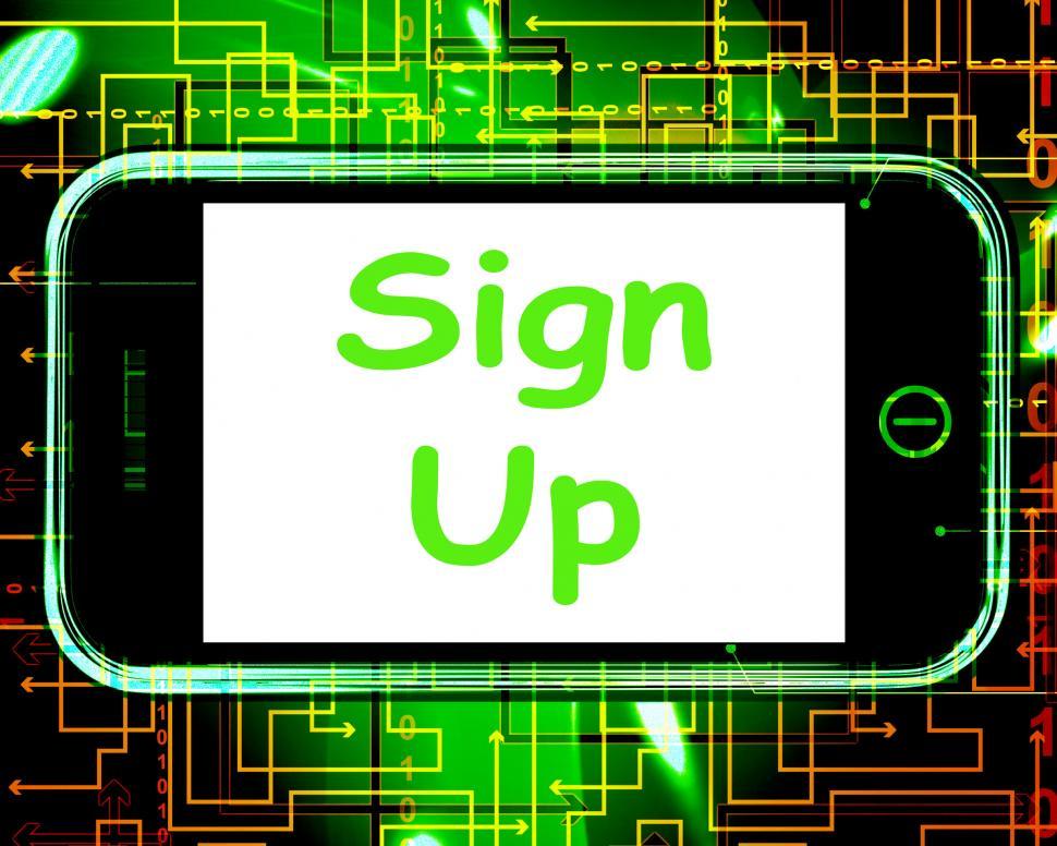 Free Image of Sign Up On Phone Shows Join Membership Register 