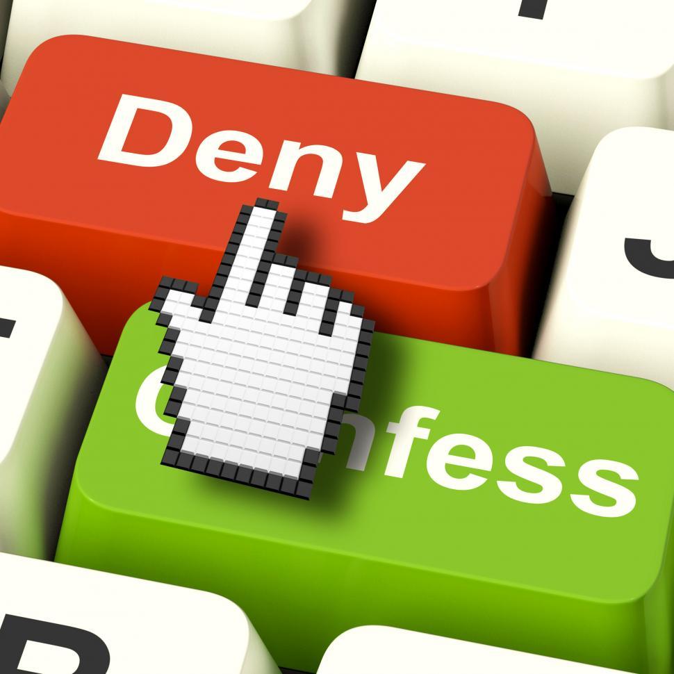 Download Free Stock Photo of Denial Deny Keys Shows Guilt Or Denying Guilt Online 