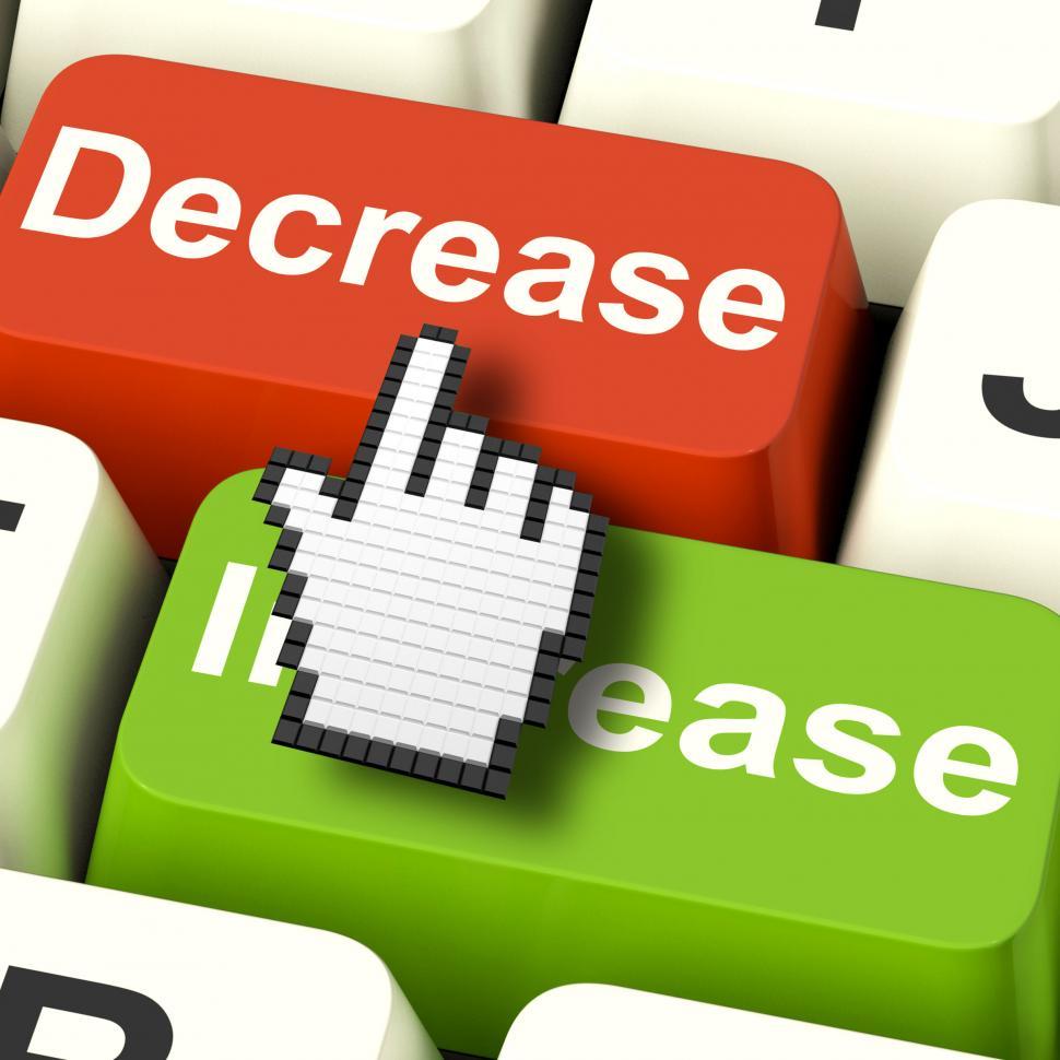 Free Image of Decrease Reducing Keys Shows Decreasing Or Down Online 