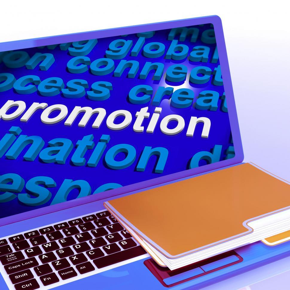 Free Image of Promotion Word Cloud  Laptop Shows Discount Bargain Or Mark down 