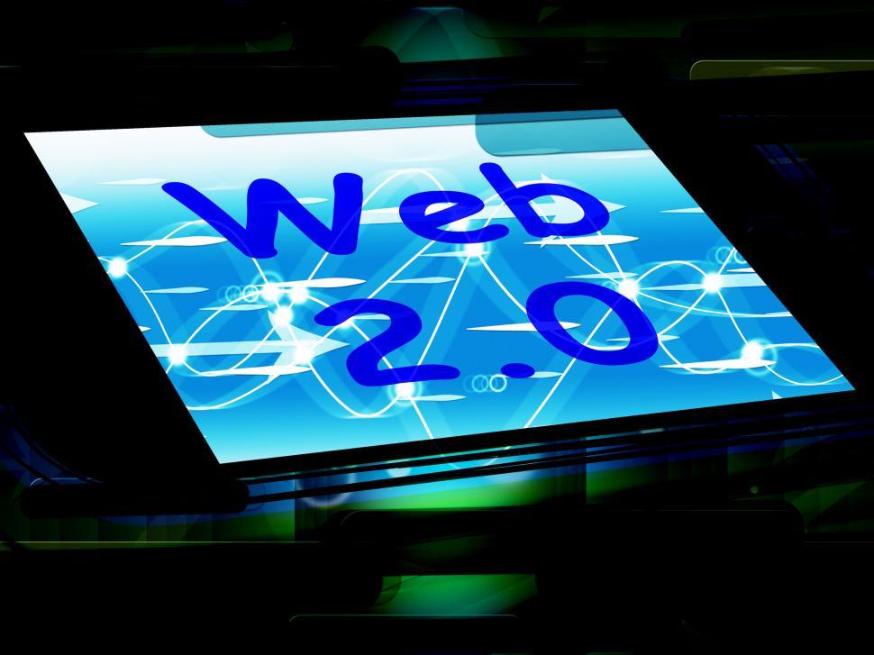 Free Image of Web 2.0 On Screen Means Net Web Technology And Network 