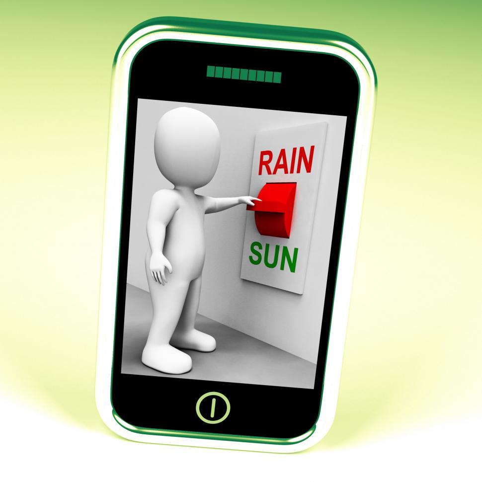 Free Image of Sun Rain Switch Shows Weather Forecast Sunny or Raining 