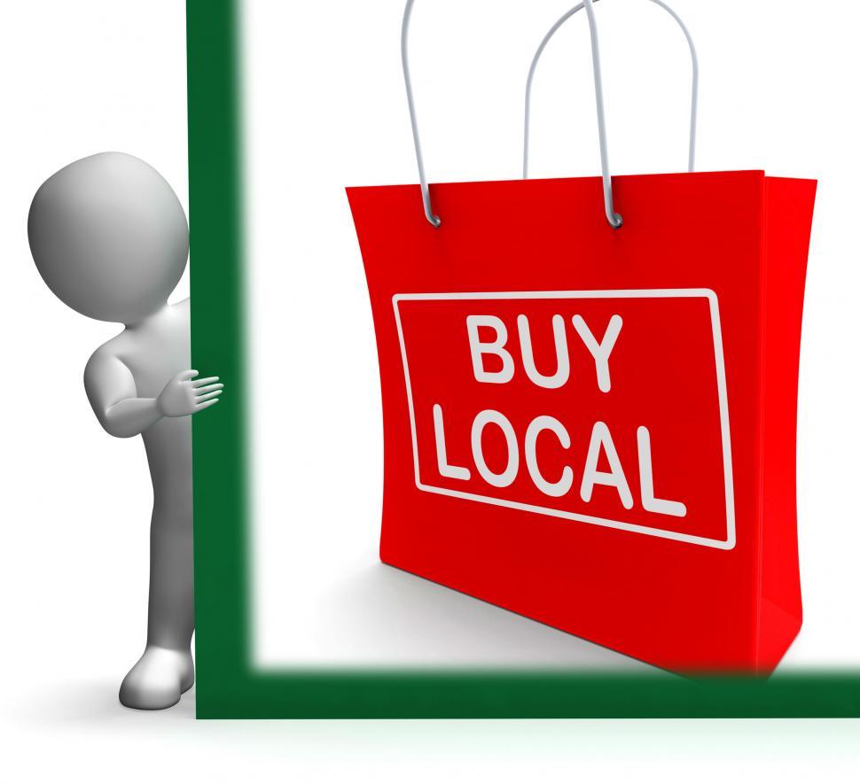 Free Image of Buy Local Shopping Bag Shows Buy Nearby Trade 