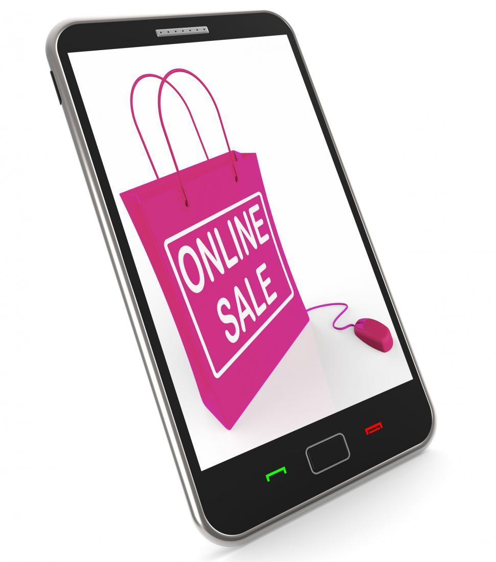 Free Image of Online Sale Bag Shows Selling and Buying on the Internet 