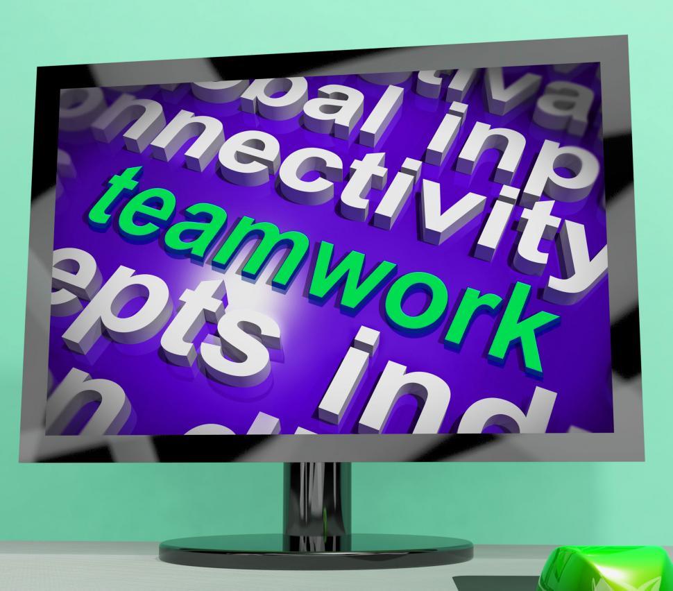 Free Image of Teamwork Word Cloud Shows Combined Effort And Cooperation 