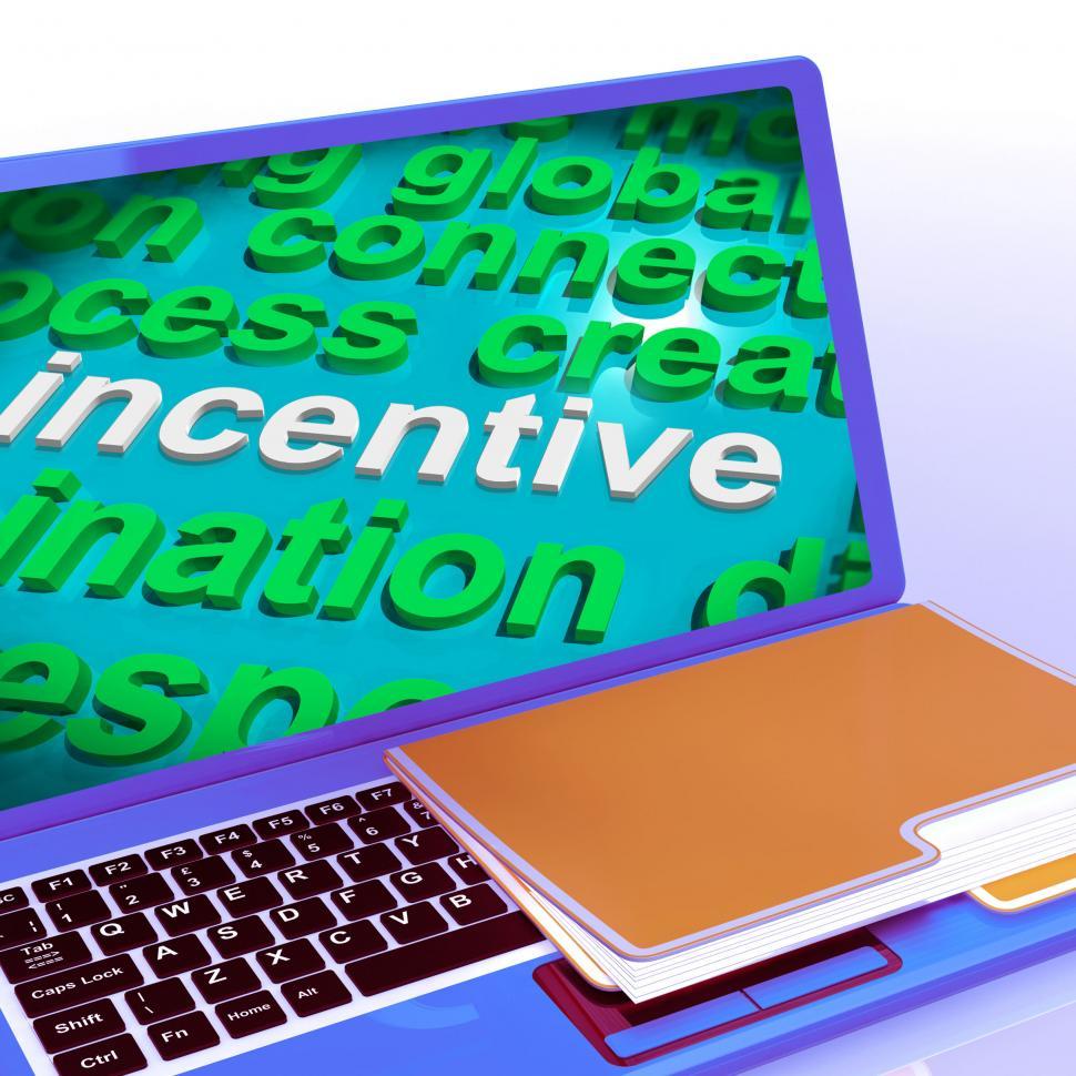 Free Image of Incentive Word Cloud Laptop Shows Bonus Inducement Reward 