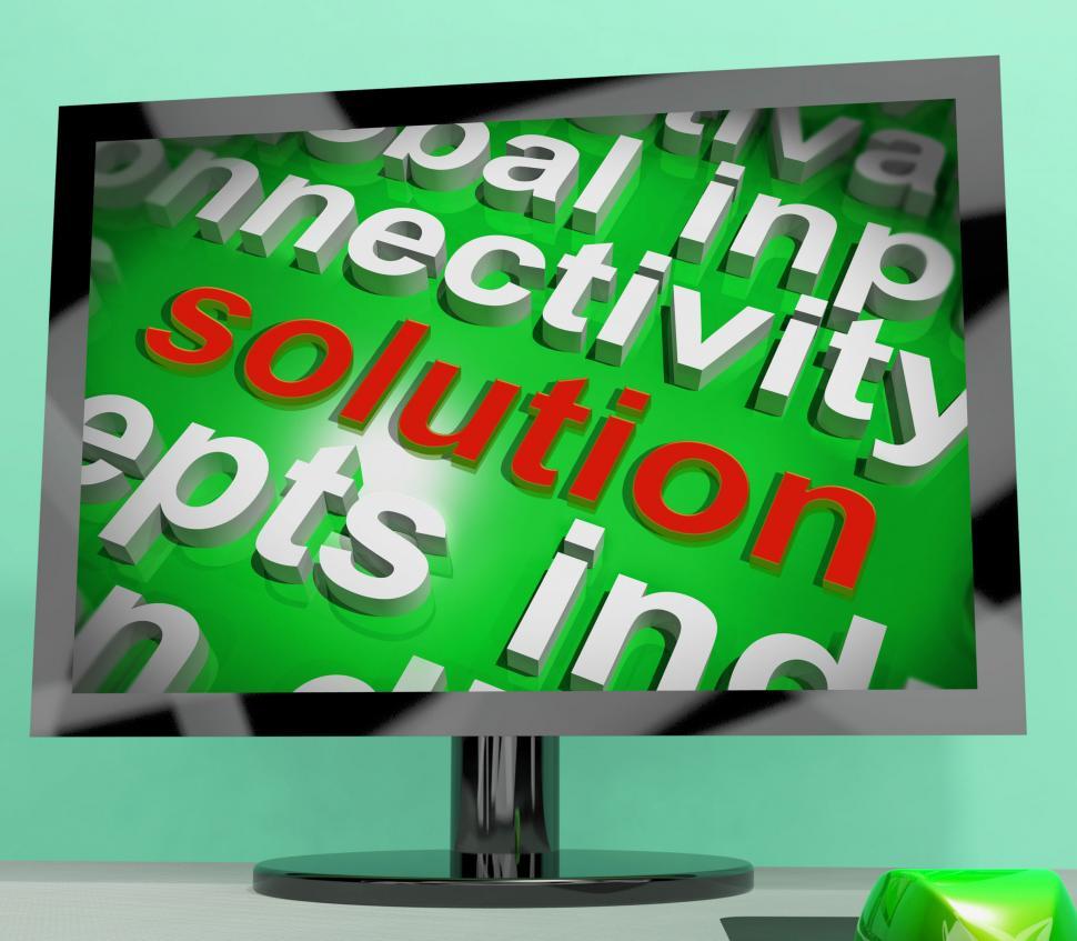 Free Image of Solution Word Screen Cloud Shows Achievement Resolution Solving  