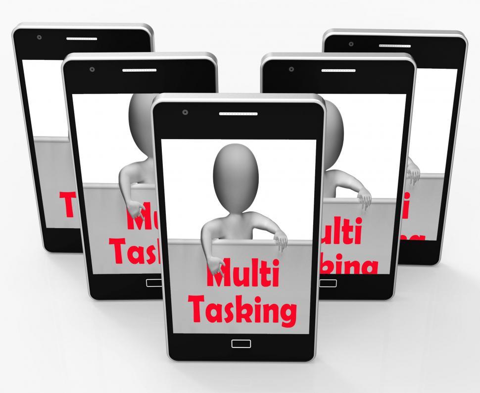 Free Image of Multitasking Phone Means Doing  Multiple Tasks Simultaneously 
