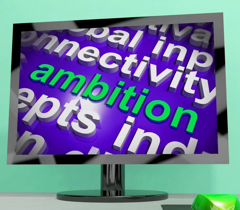 Free Image of Ambition Word Cloud Screen Means Target Aim Or Goal 
