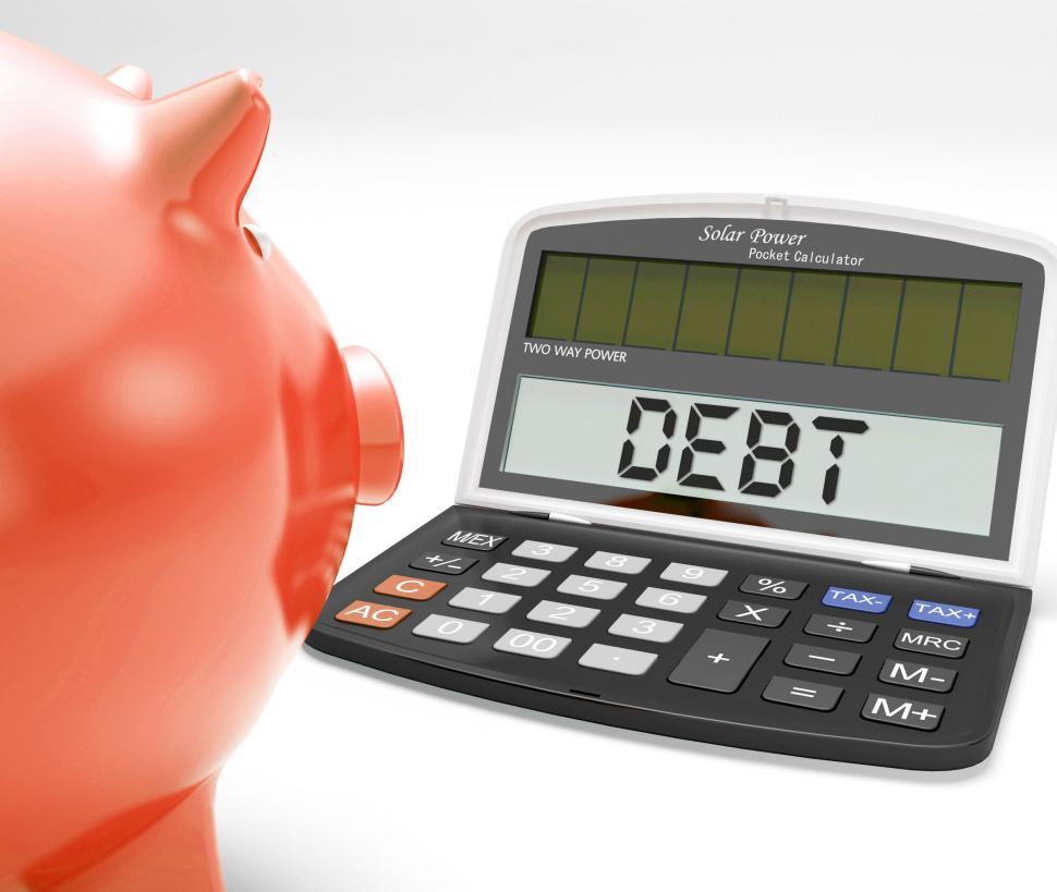 Free Image of Debt Calculator Shows Credit Arrears Or Liabilities 