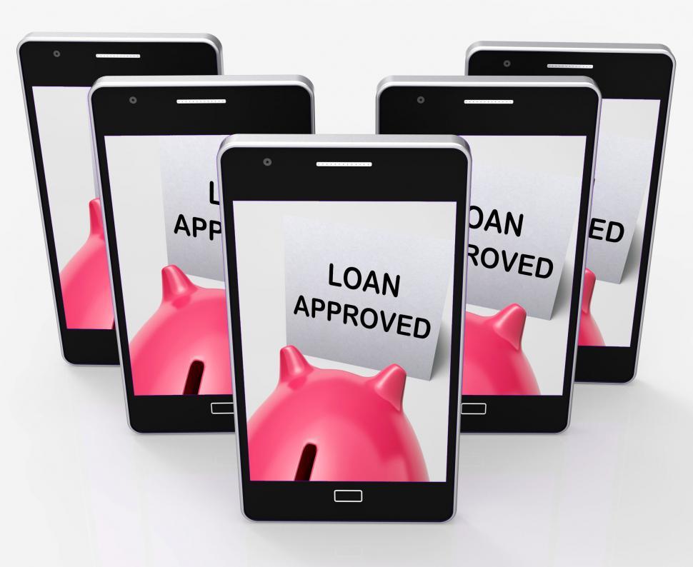 Free Image of Loan Approved Piggy Bank Means Borrowing Authorised 