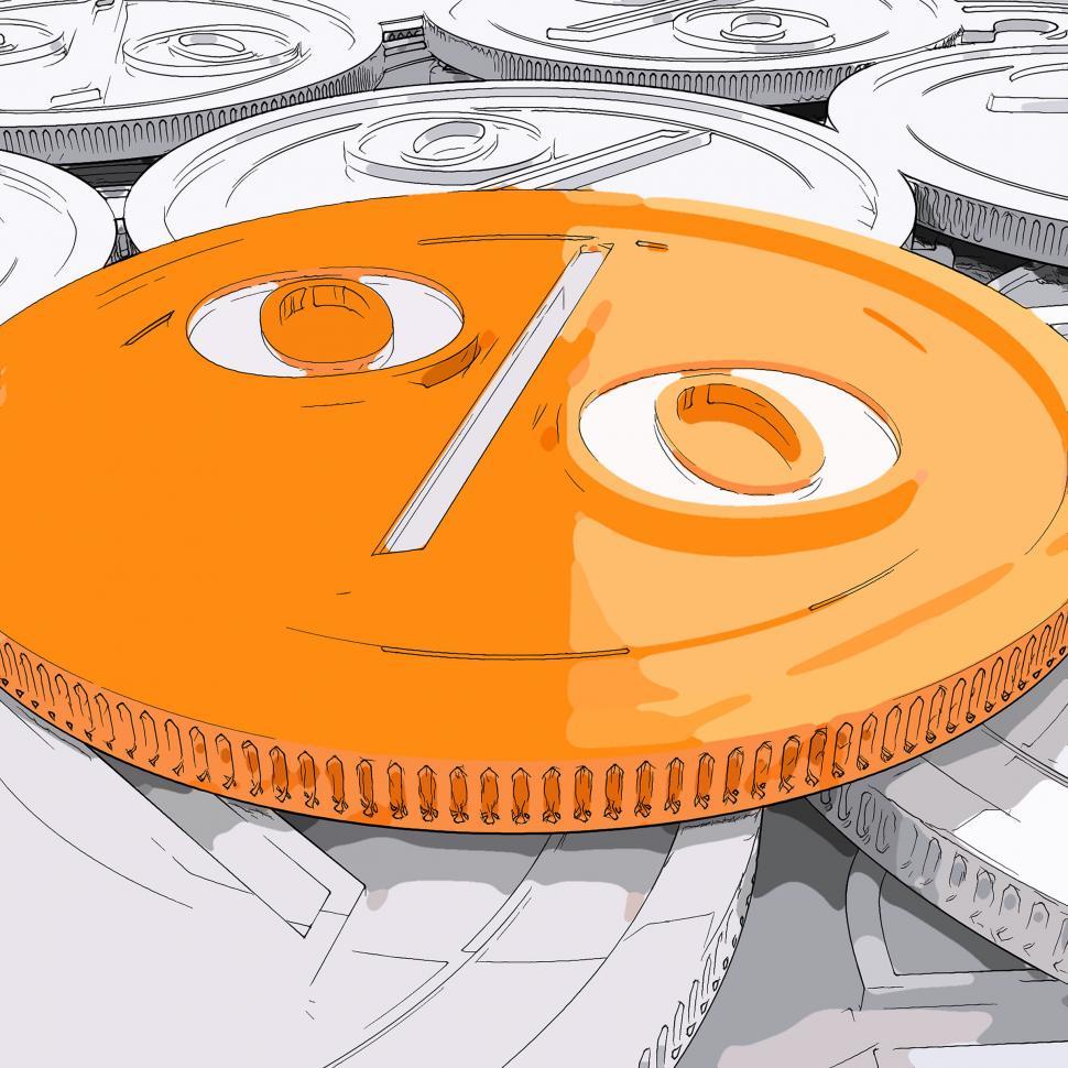 Free Image of Percentage Coin Shows Interest  Earn And Owed 