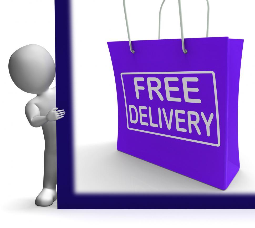 Free Image of Free Delivery Shopping Sign Showing No Charge Or Gratis To Deliv 