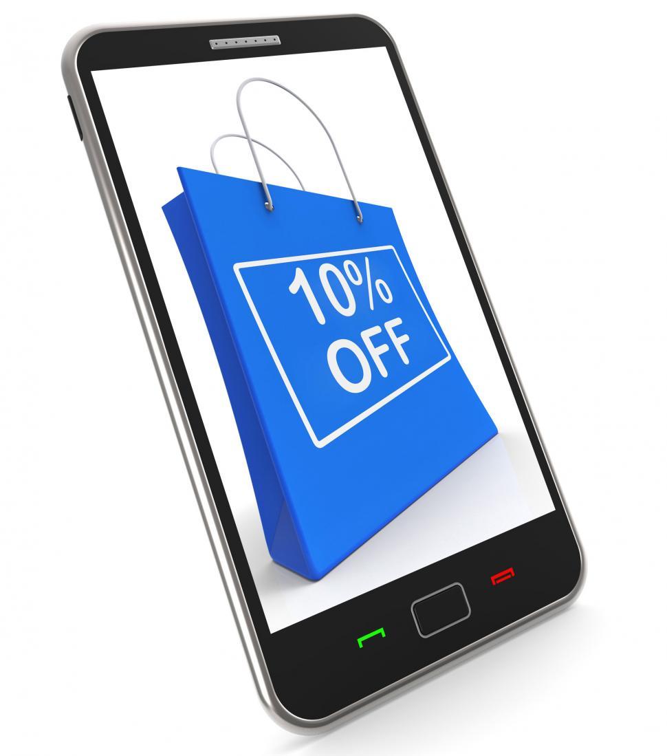 Free Image of Shopping Bag Shows Sale Discount Ten Percent Off 10 
