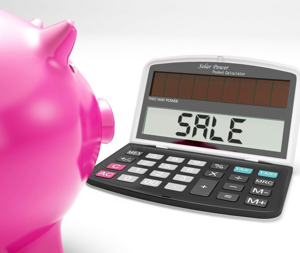 Free Image of Sale Calculator Shows Price Reduction Or Discounts 
