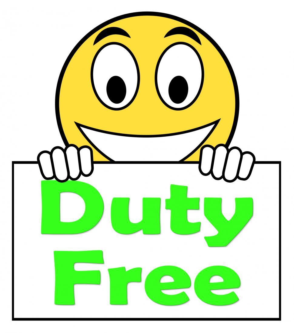 Free Image of Duty Free On Sign Shows Tax Free Purchases 