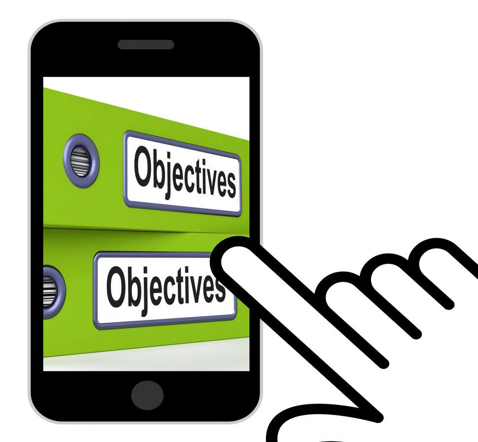 Free Image of Objectives Folders Displays Business Goals And Targets 