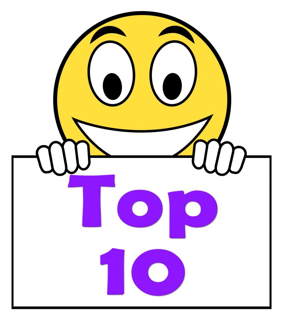 Free Image of Top Ten On Sign Shows Best Ranking Or Rating 