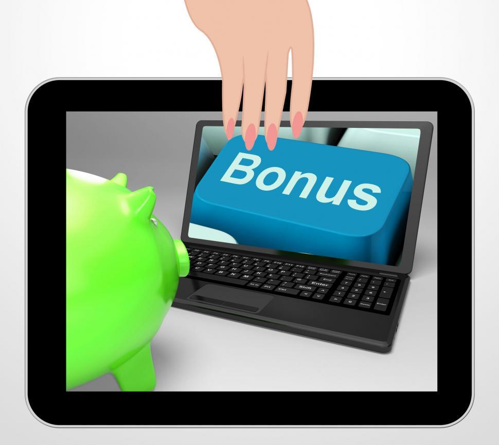 Download Free Stock Photo of Bonus Key Displays Incentives And Extras On Web 