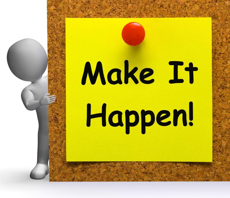 Free Image of Make It Happen Note Means Take Or Action 