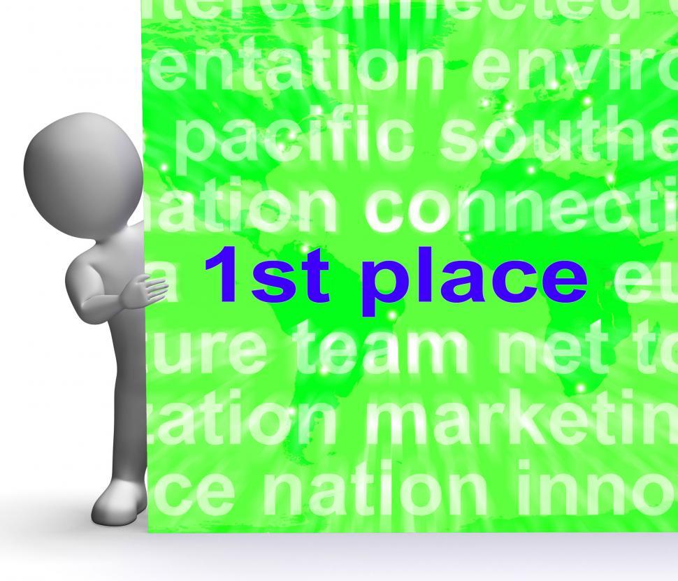 Free Image of First Place Sign Shows 1st Winner Reward And Success 