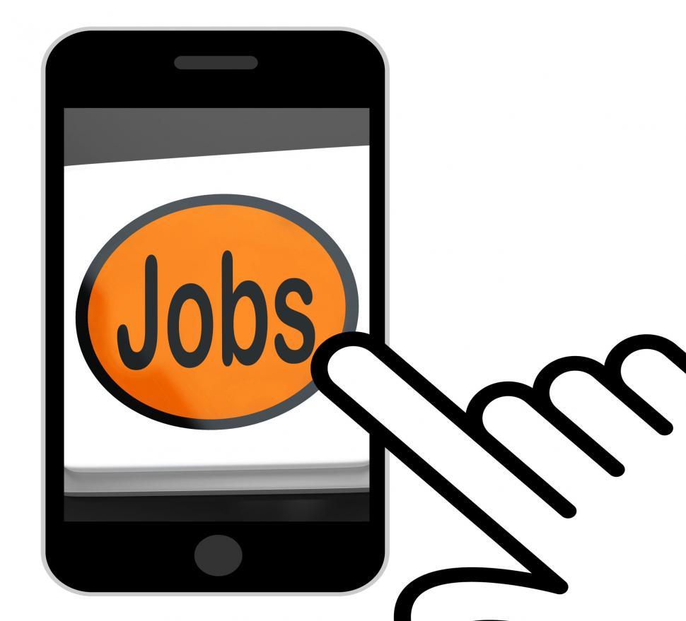 Free Image of Jobs Button Displays Hiring Recruitment Online Hire Job 