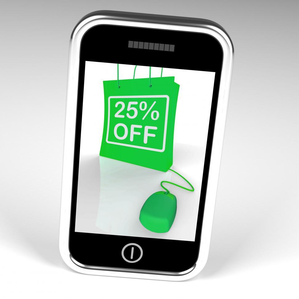 Free Image of Twenty-five Percent Off Bag Displays Online Shopping 25  Discoun 