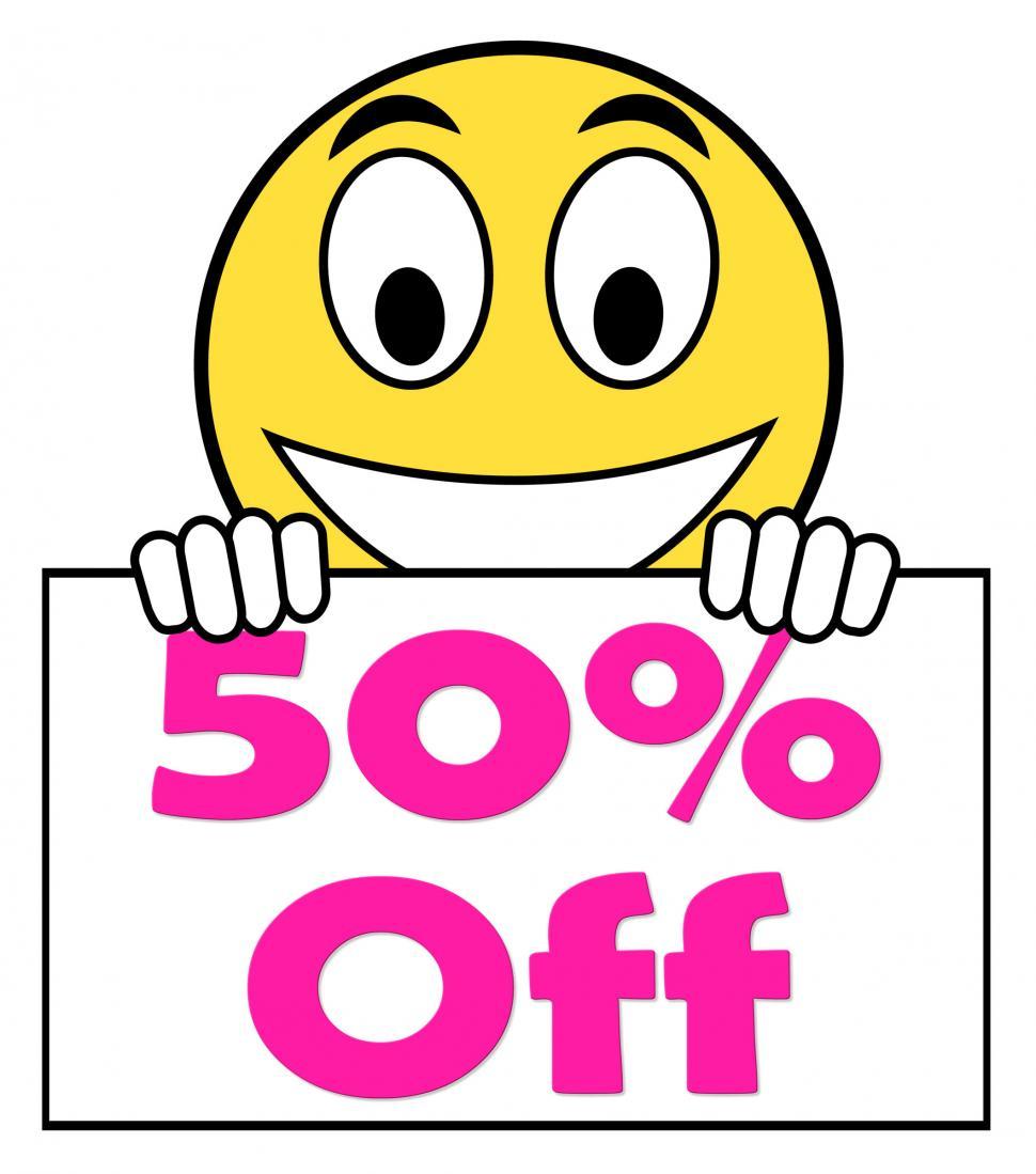 Free Image of Fifty Percent Sign Shows Sale Discount Or 50 Off 