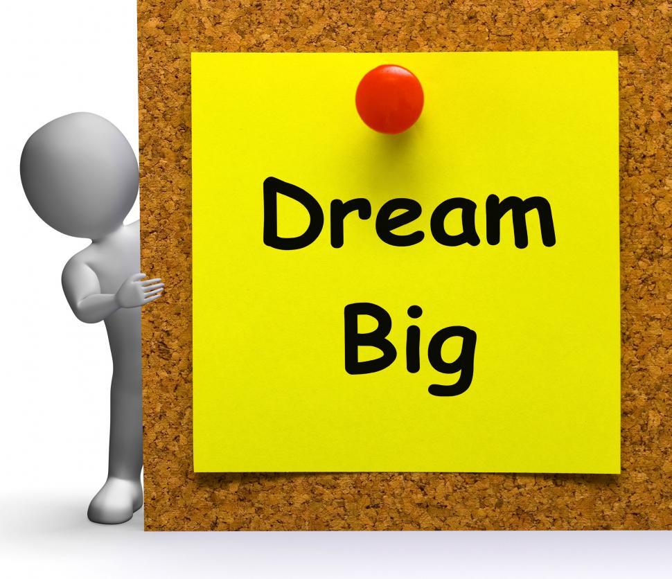 Free Image of Dream Big Note Means Ambition Future Hope 