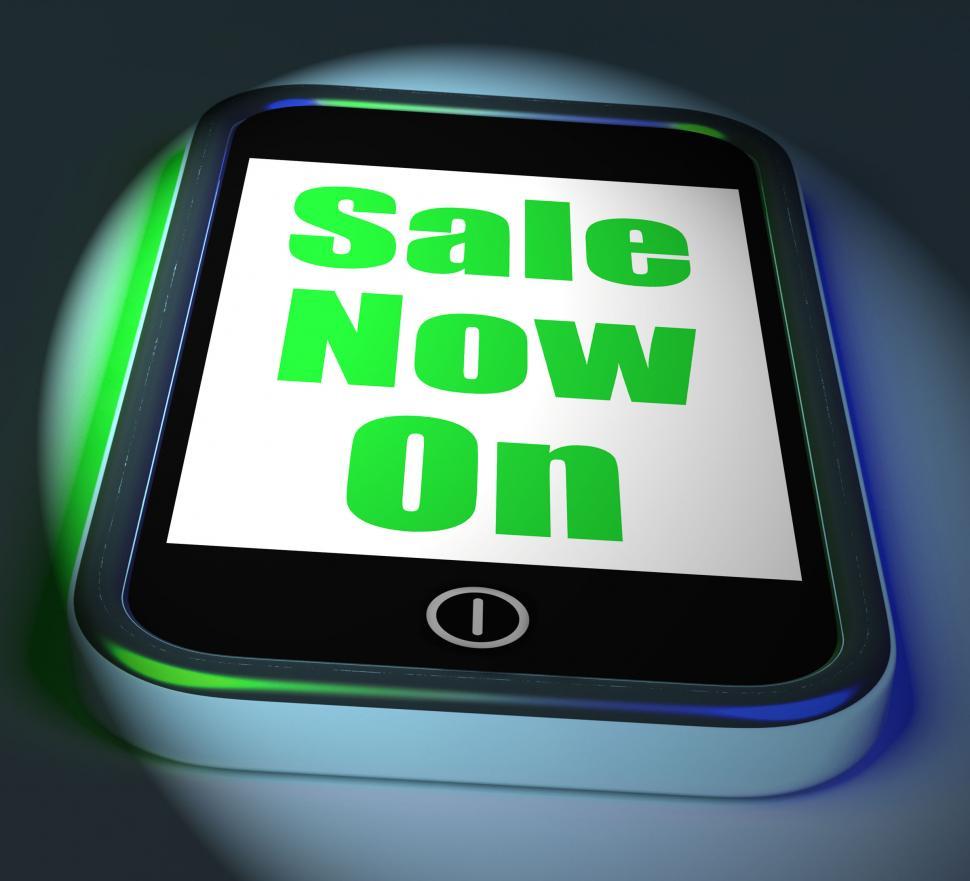 Free Image of Sale Now On Phone Displays Promotional Savings Or Discounts 
