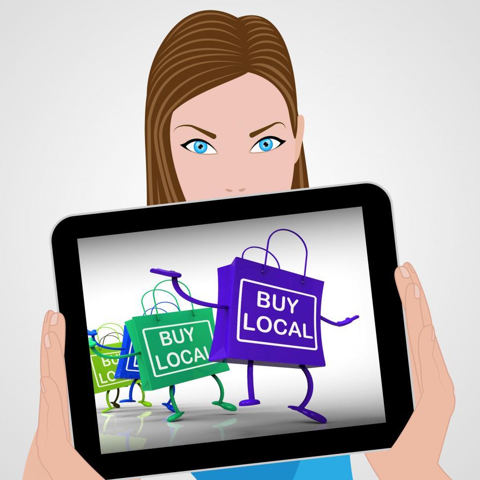 Free Image of Buy Local Bags Displays Neighborhood Market and Business 