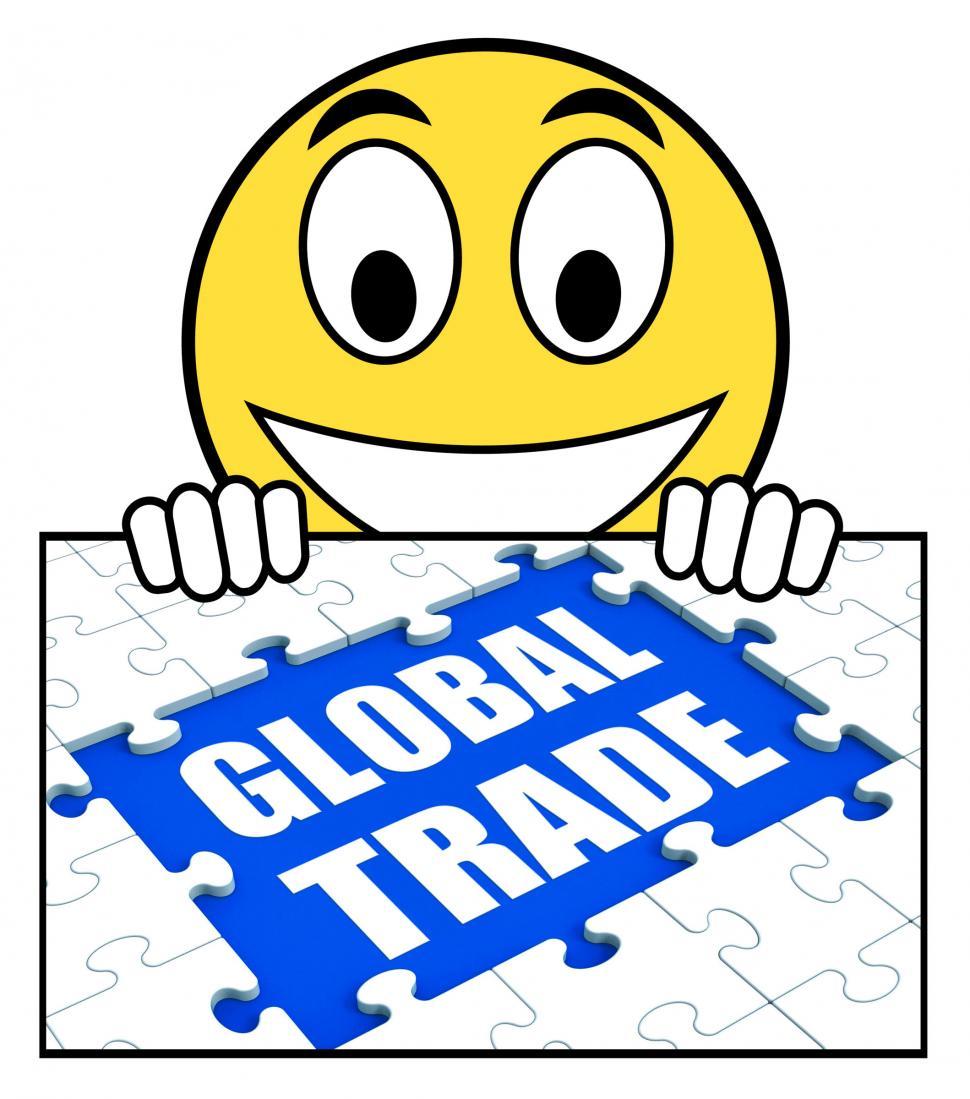 Free Image of Global Trade Sign Shows Online International Business 