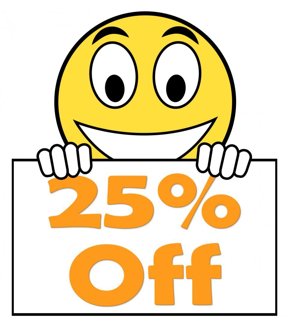 Free Image of Twenty Five Percent Sign Shows Sale Discount Or 25 Off 