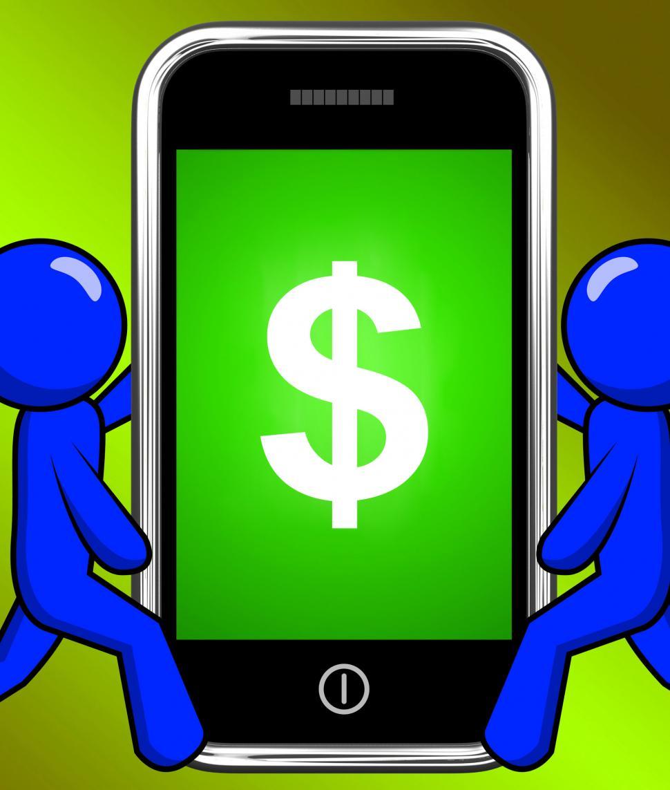 Free Image of Dollar Sign On Phone Displays  Currency 