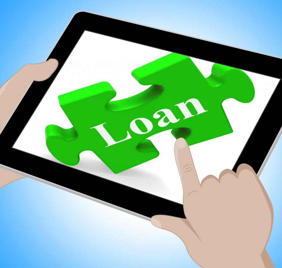 Free Image of Loan Tablet Shows Credit Or Borrowing On Internet 