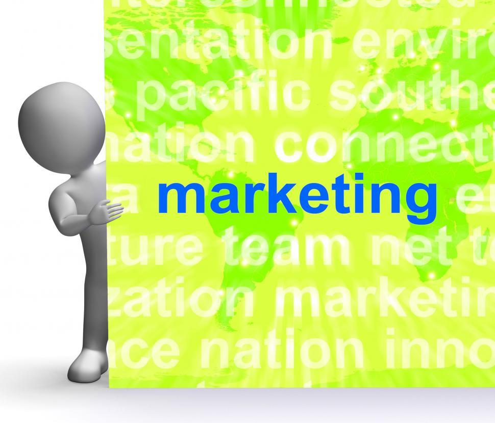 Free Image of Marketing In Word Cloud Sign Means Market Advertising Sales 