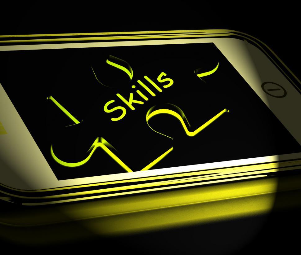 Free Image of Skills Smartphone Displays Knowledge Abilities And Competency 