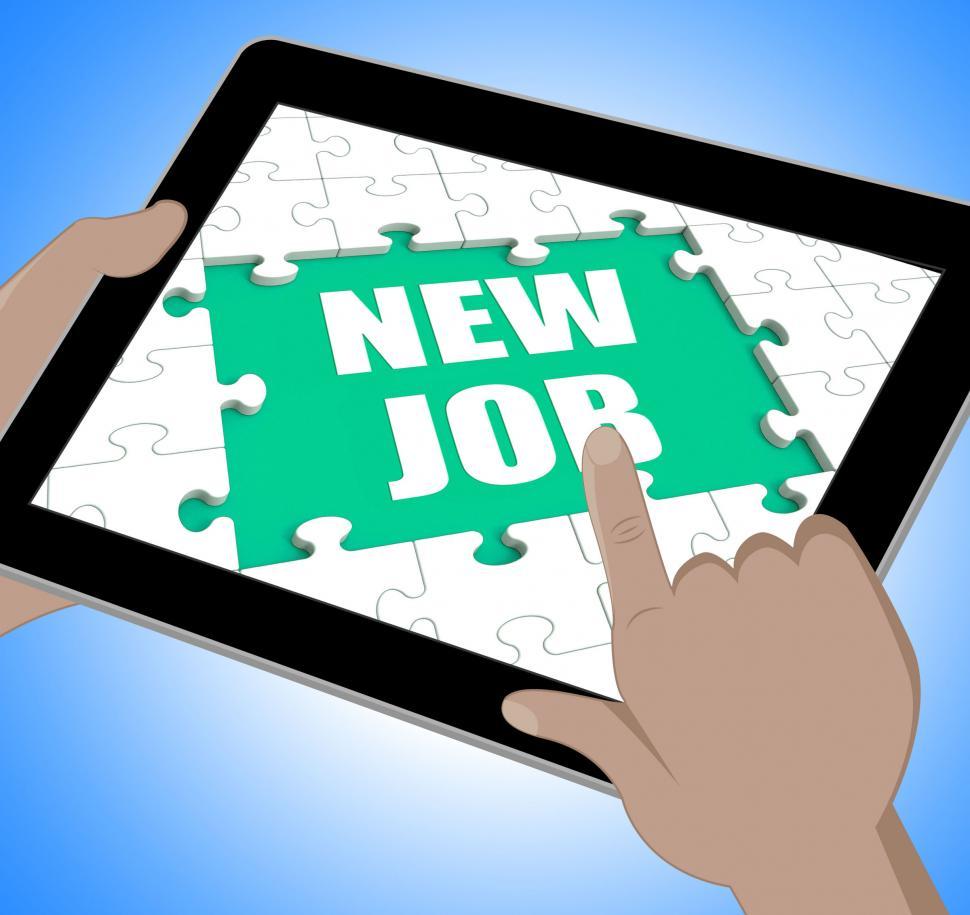 Free Image of New Job Tablet Shows Changing Jobs Or Employment 