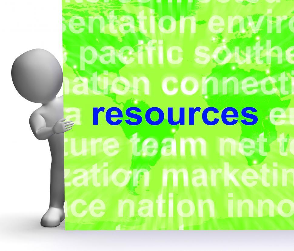 Free Image of Resources Word Cloud Sign Shows Assets Human Financial Input 