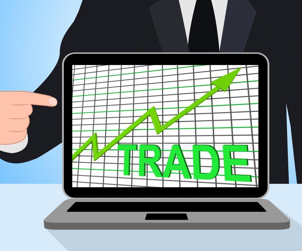 Download Free Stock Photo of Trade Chart Graph Displays Increasing Trade Or Trading 