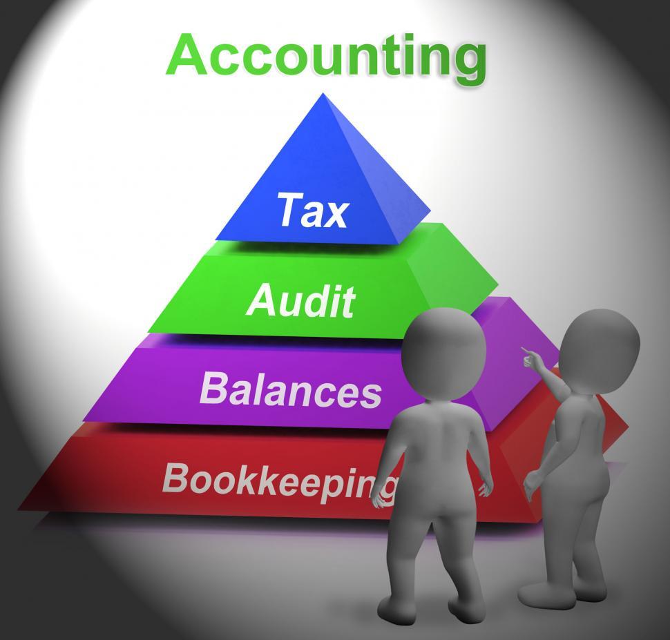 Download Free Stock Photo of Accounting Pyramid Means Paying Taxes Auditing Or Bookkeeping 