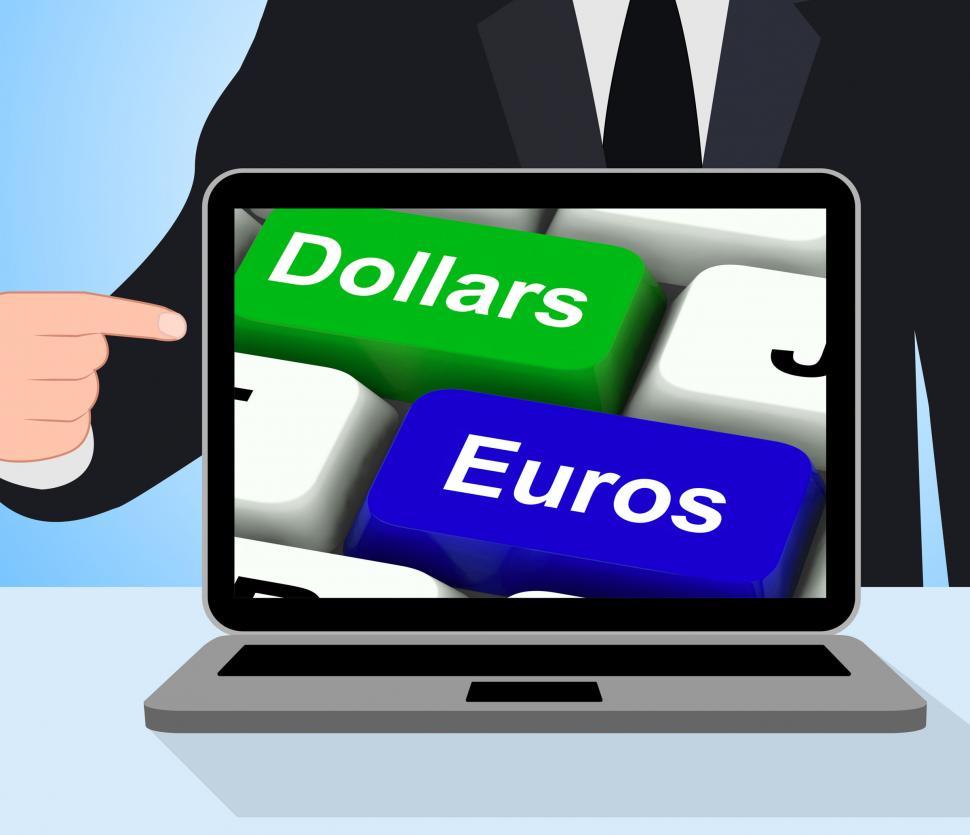 Free Image of Dollar And Euros Keys Displays Foreign Currency Exchange Online 