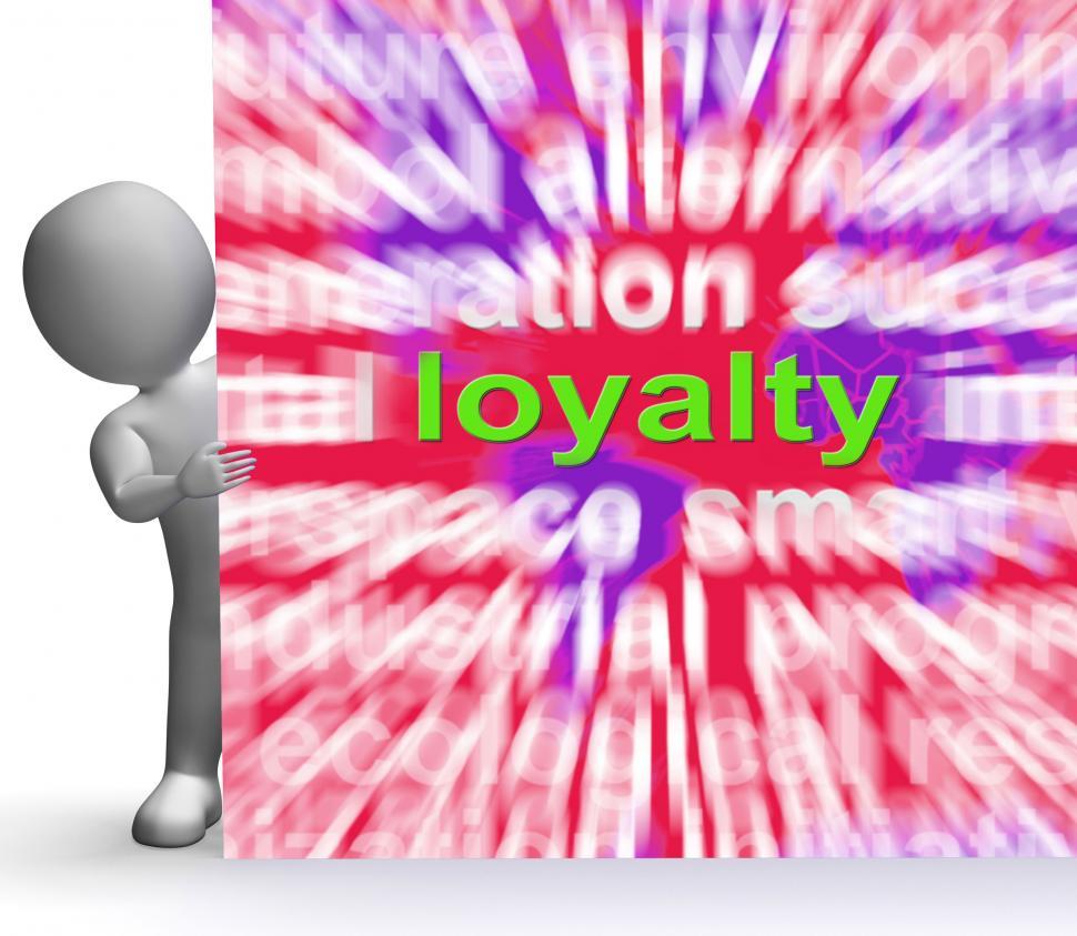 Free Image of Loyalty Word Cloud Sign Shows Customer Trust Allegiance And Devo 