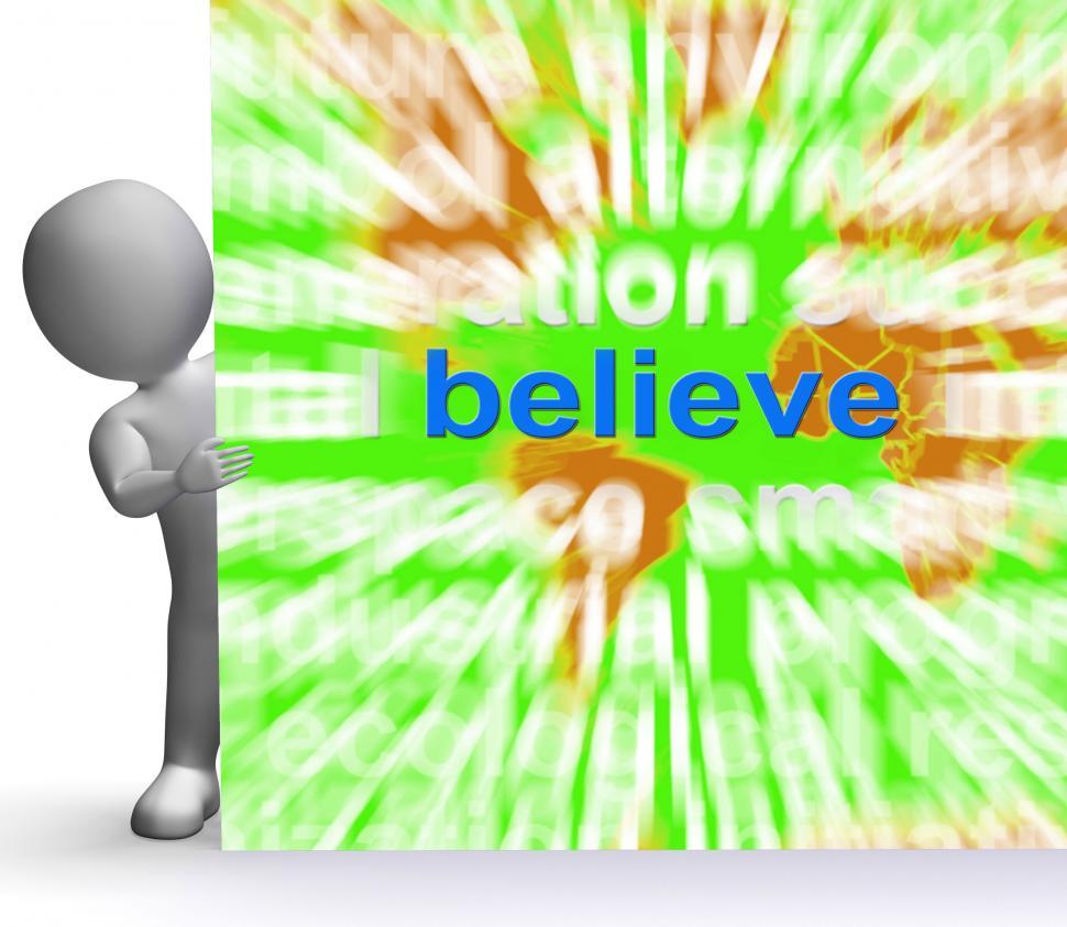 Free Image of Believe Word Cloud Sign Shows Accepting Idea Faith Trust 