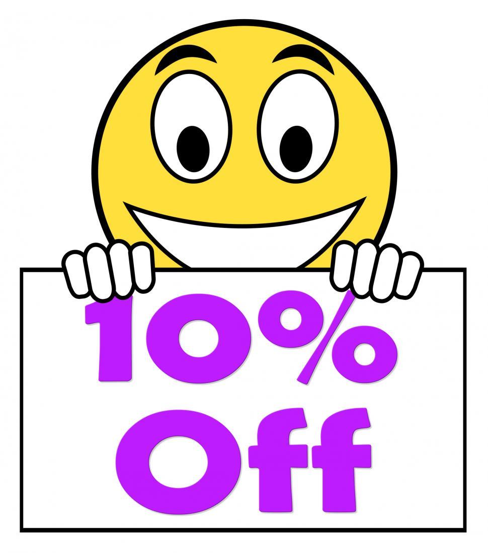 Free Image of Ten Percent Sign Shows Sale Discount Or 10 Off 