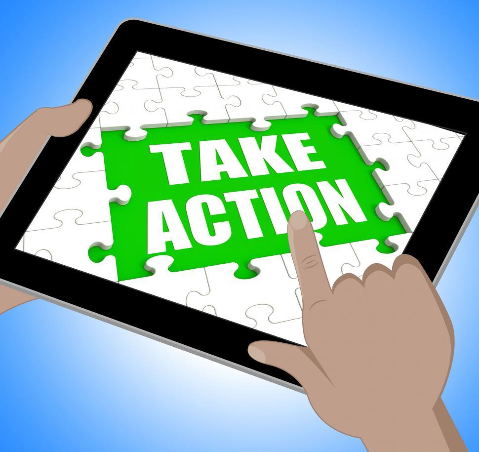 Free Image of Take Action Tablet Means Urge Inspire Or Motivate 