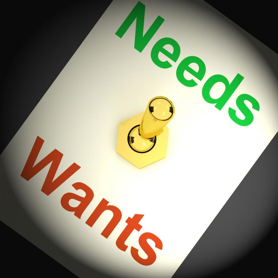 Free Image of Needs Wants Switch Shows Requirements And Luxuries 