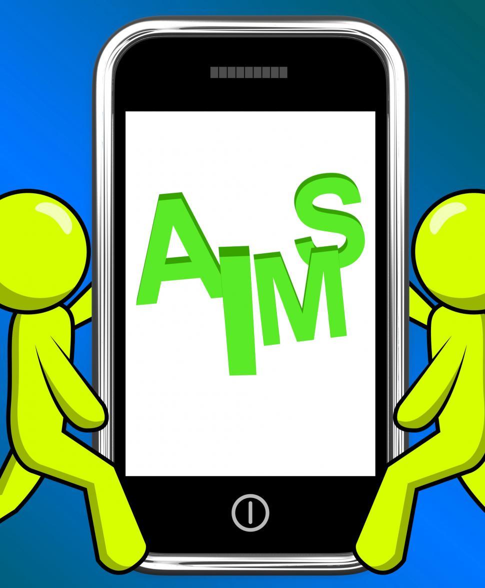 Free Image of Aims On Smartphone Displays Targeting Purpose And Aspiration 
