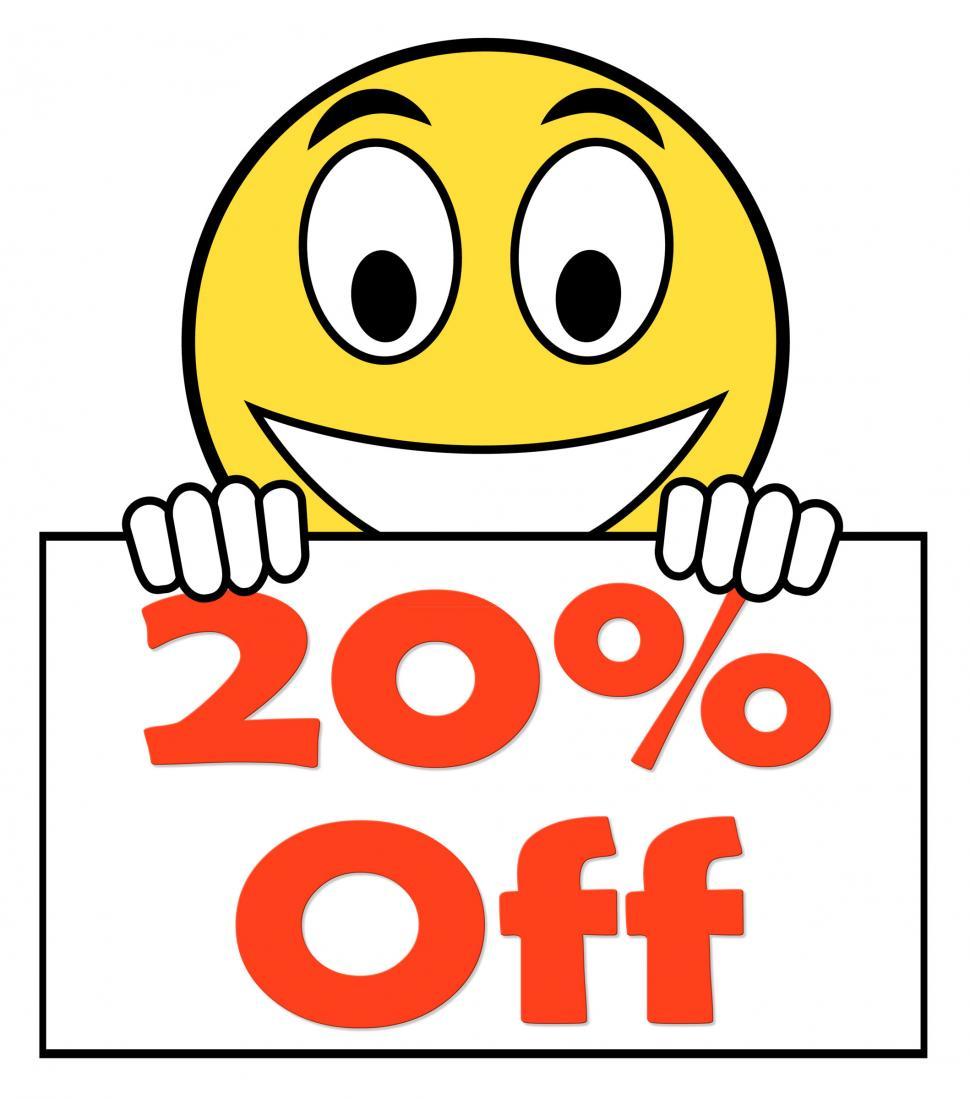 Free Image of Twenty Percent Sign Shows Sale Discount Or 20 Off 