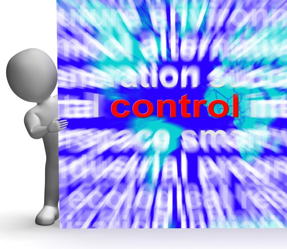 Free Image of Control Word Map Sign Shows Command Power Authority 